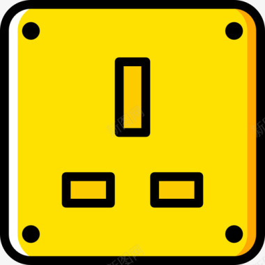 连接插座连接器电缆4黄色图标图标