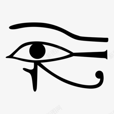 古代女孩服饰荷鲁斯之眼古代文字埃及语图标图标