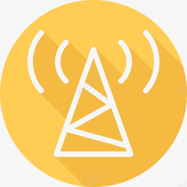 电气塔通信和网络2扁平圆形图标图标