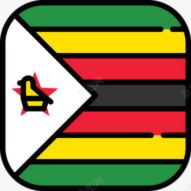 圆形UI津巴布韦国旗收藏6圆形广场图标图标