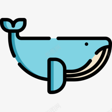 动物鲸鱼动物29线状颜色图标图标