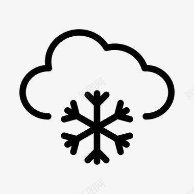 下雪天气天气云下雪图标图标