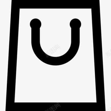 水墨数字8免扣购物袋数字营销8线性图标图标