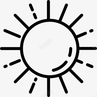 太阳春天6直线图标图标