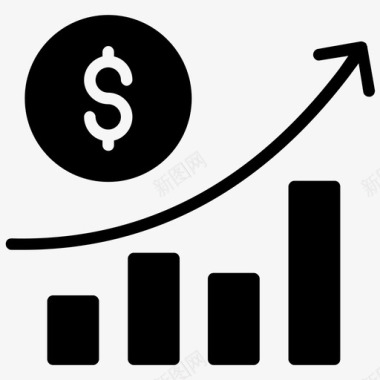图表矢量素材融资筹集商业成功增长图表图标图标