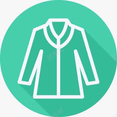 夹克衣服和时尚配饰扁平扁平圆形图标图标