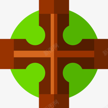十字架十字架圣帕特里克第五天平房图标图标