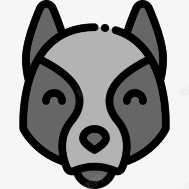 狼动物30线性颜色图标图标