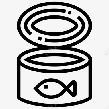 鱼罐头海鲜贝类图标图标