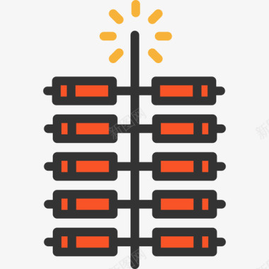 烟花喜庆烟花排灯节元素2线性颜色图标图标