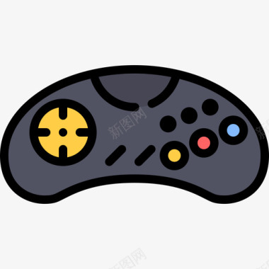 游戏控制器游戏控制器游戏4线性颜色图标图标