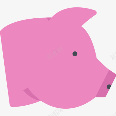财神猪猪宠物5扁平图标图标