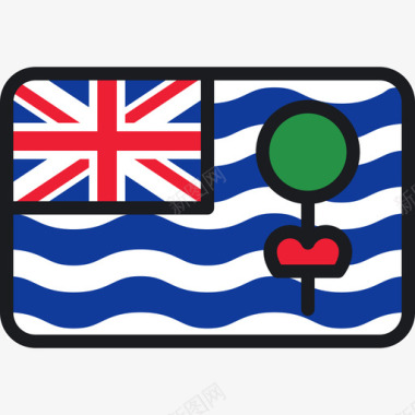 英属印度洋领土旗帜收藏4圆形矩形图标图标