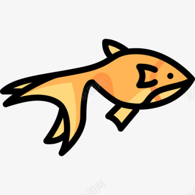 金鱼动物25线形颜色图标图标