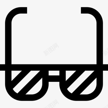 眼镜时髦款式6直线型图标图标