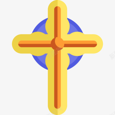 十字架十字架复活节9号扁平图标图标
