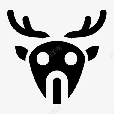 圣诞节动物鹿图标图标
