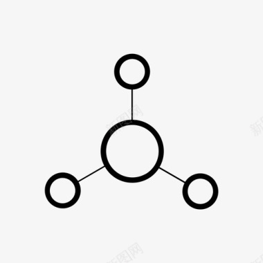 集合漂浮分子化学科学图标图标