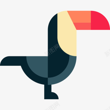 巨嘴鸟动物26平坦图标图标