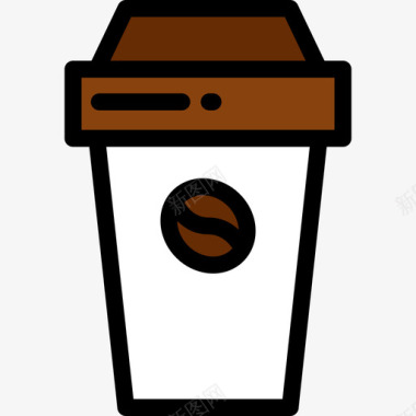 咖啡时尚风格8线性颜色图标图标