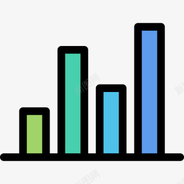 条形图财务8彩色图标图标