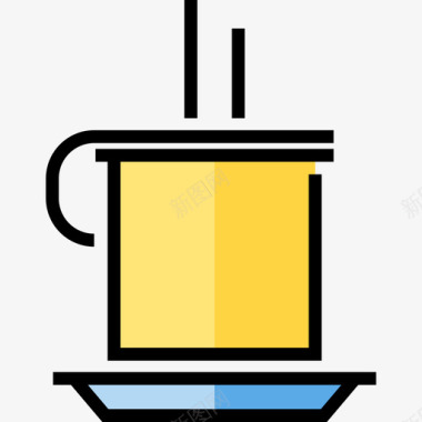 咖啡网页2茶杯咖啡店元素2线性颜色图标图标