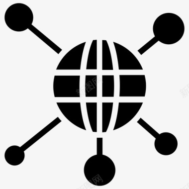 全球网络通讯网络社交媒体图标图标