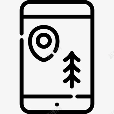 智能手机森林2线性图标图标