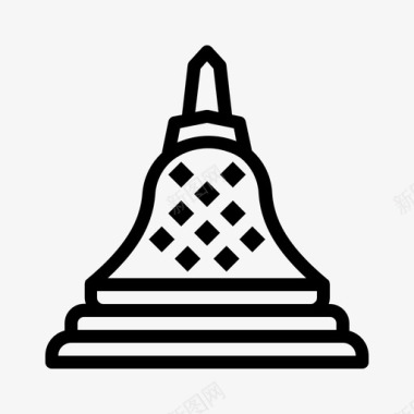 寺庙建筑婆罗浮屠图标图标