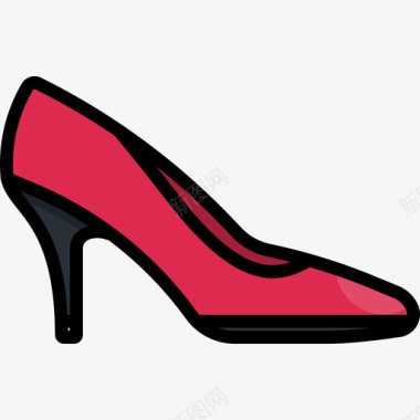 高跟鞋高跟鞋意大利3线性颜色图标图标