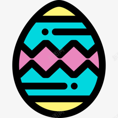 复活节彩蛋春季9线形颜色图标图标