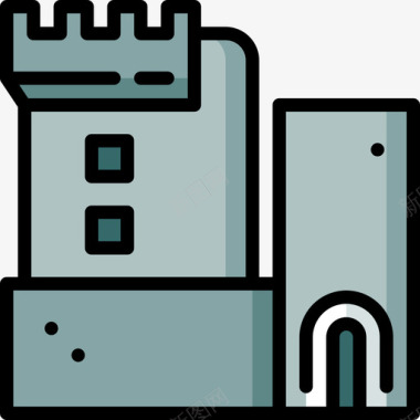 布拉尼城堡圣帕特里克第11天线性颜色图标图标