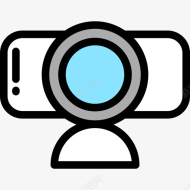 网络摄像头网络摄像头电子设备8线性彩色图标图标