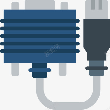 两个扁平电缆连接器图标图标