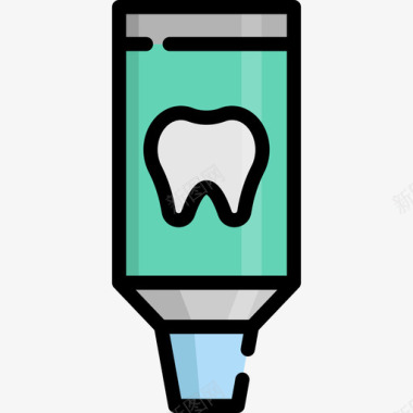 牙膏牙医3线性颜色图标图标