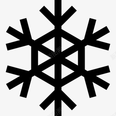 雪花冬季元素5线性图标图标