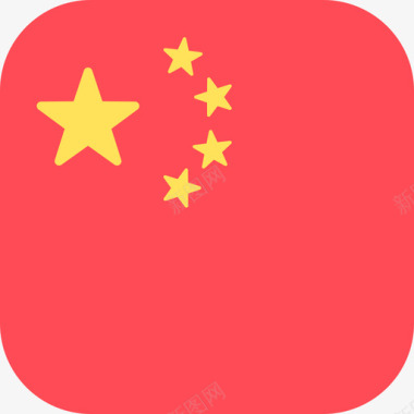 多彩方形中国国际旗帜3圆形方形图标图标