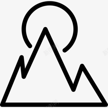 山脉自然3线性图标图标