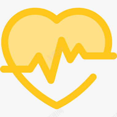 脉搏健康和医疗8黄色图标图标