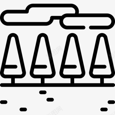 人造森林森林景观20线性图标图标
