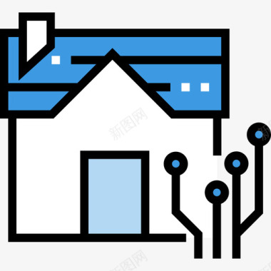 智能门窗图标智能家居家庭4线性颜色图标图标