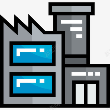 遍布工厂工厂工厂2线颜色图标图标