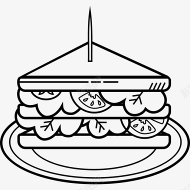 手工制作矢量图三明治4号餐厅手工制作图标图标