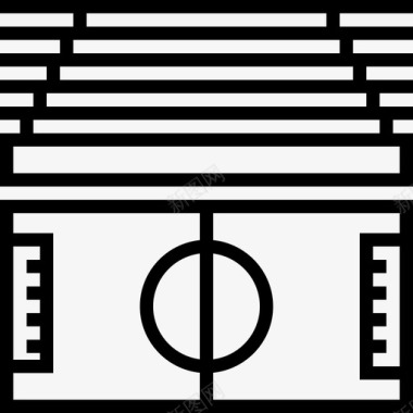 新足球足球场足球元素线性图标图标
