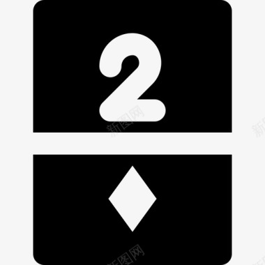 两颗钻石赌场赌博3实心图标图标