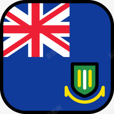 英属维尔京群岛旗帜收藏6圆形方形图标图标