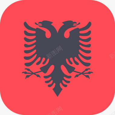 圆形UI阿尔巴尼亚国际国旗3圆形方形图标图标