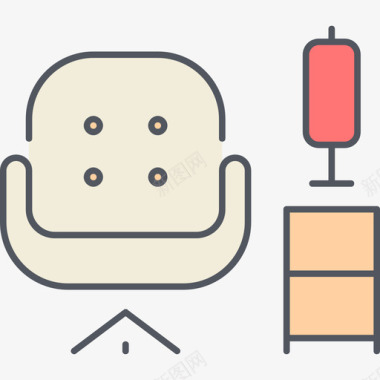 彩色健康生活扶手椅家具25彩色图标图标