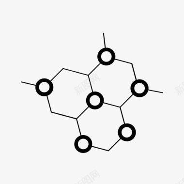 集合漂浮分子化学科学图标图标