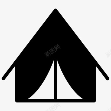 野营冒险户外帐篷图标图标